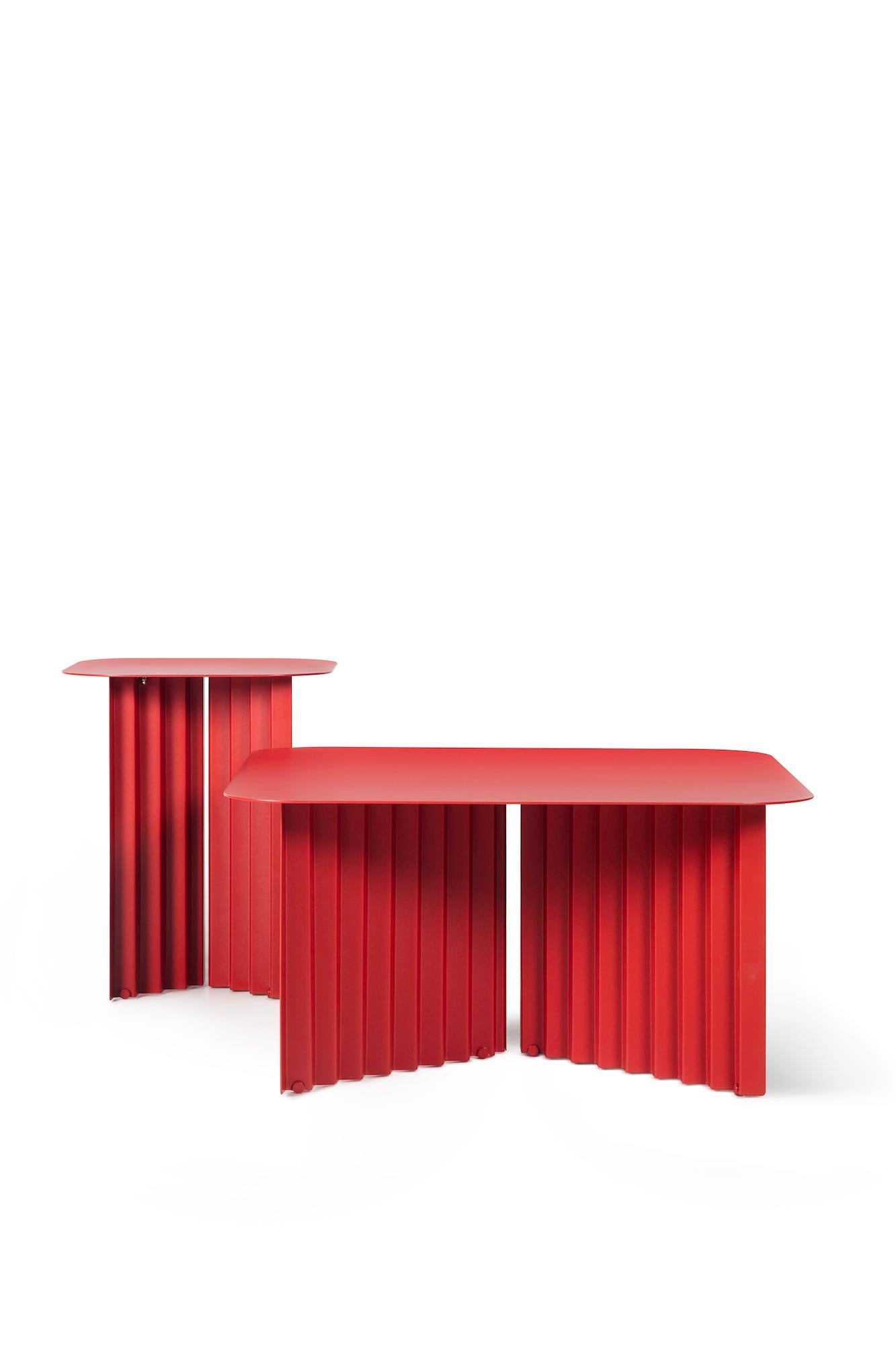 Modern RS Barcelona Plec Medium Table in Red Metal by A.P.O. For Sale