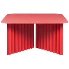 RS Barcelona Plec Medium Table in Red Metal by A.P.O.