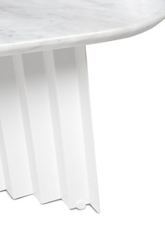 Table moyenne RS Barcelona Plec en marbre blanc par A.P.O.