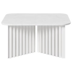 Table moyenne RS Barcelona Plec en marbre blanc par A.P.O.