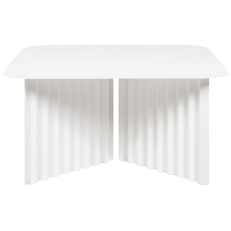 RS Barcelona Plec Medium Table in White Metal by A.P.O. For Sale