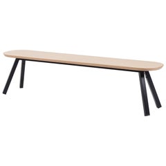 RS Barcelona You and Me 180 Bench in Oak with Black Legs by A.P.O.