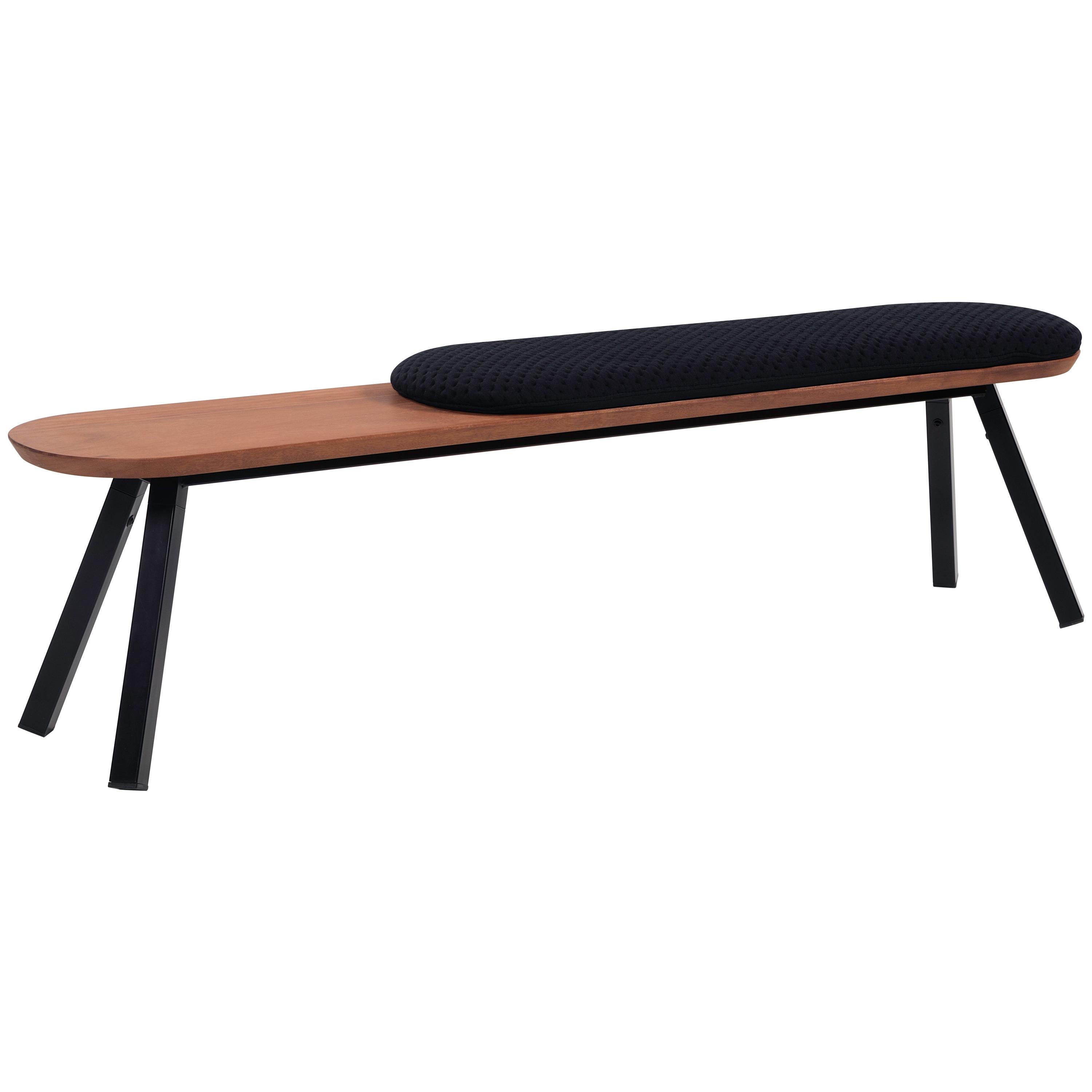 Rs Barcelona Large You And Me Bench With Short Black Seat Cushion