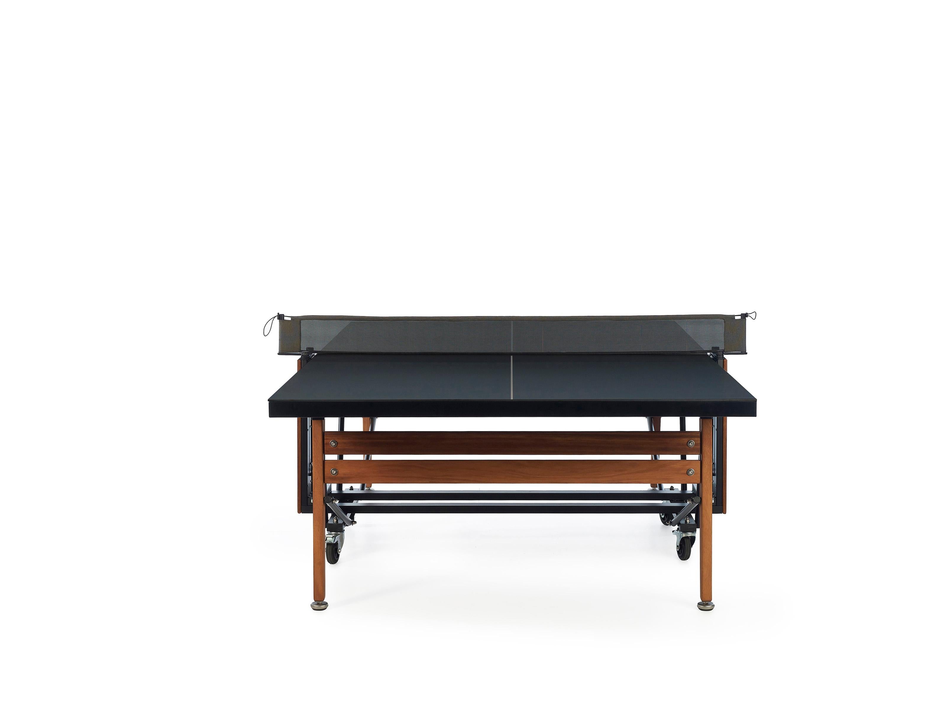 Modern RS Barcelona Ping-Pong Folding Table in Black and Iroko by Rafael Rodriguez For Sale