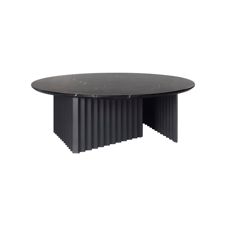 RS Barcelona Plec Round Large Table in Black Marble by A.P.O. For Sale