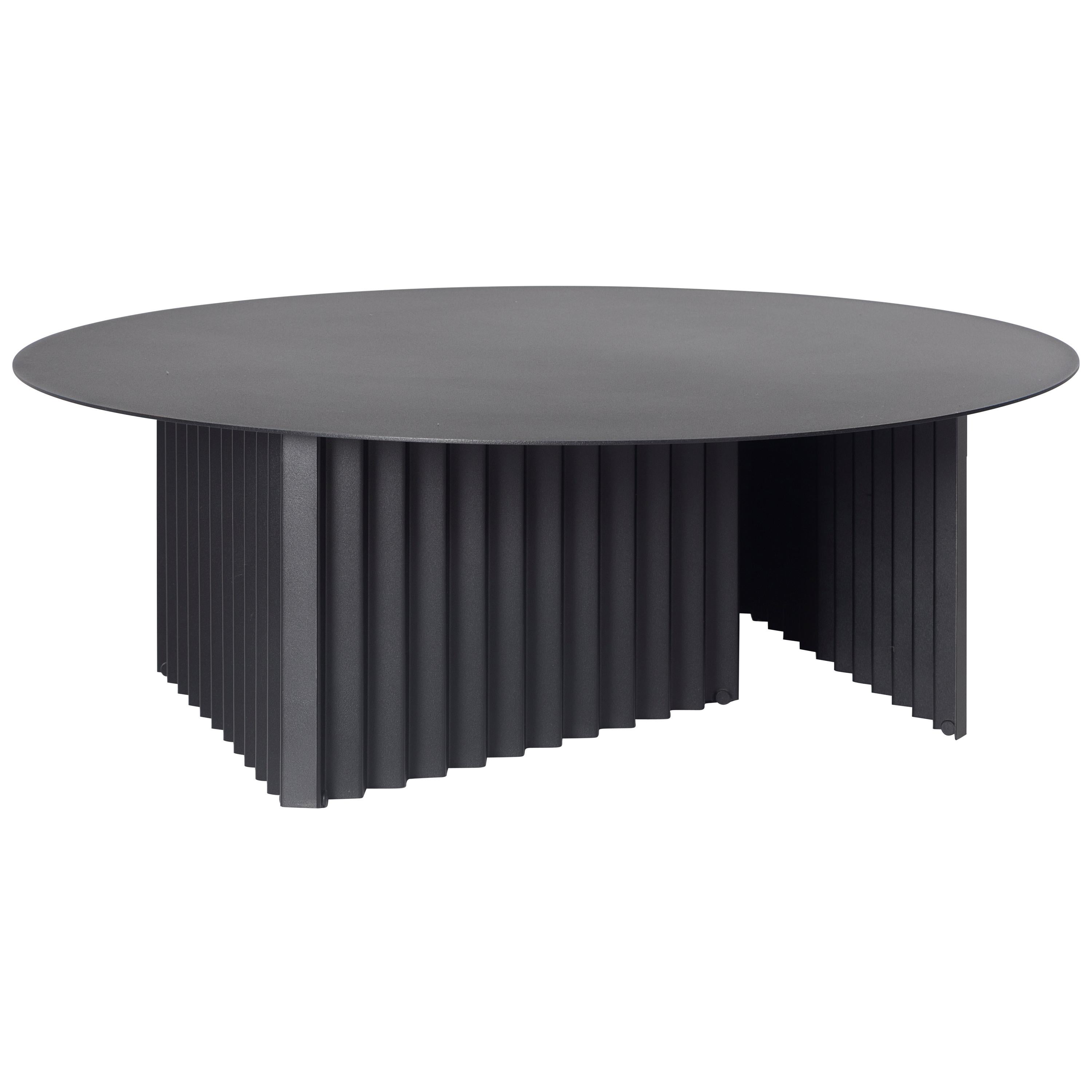 RS Barcelona Plec Round Large Table in Black Metal by A.P.O.