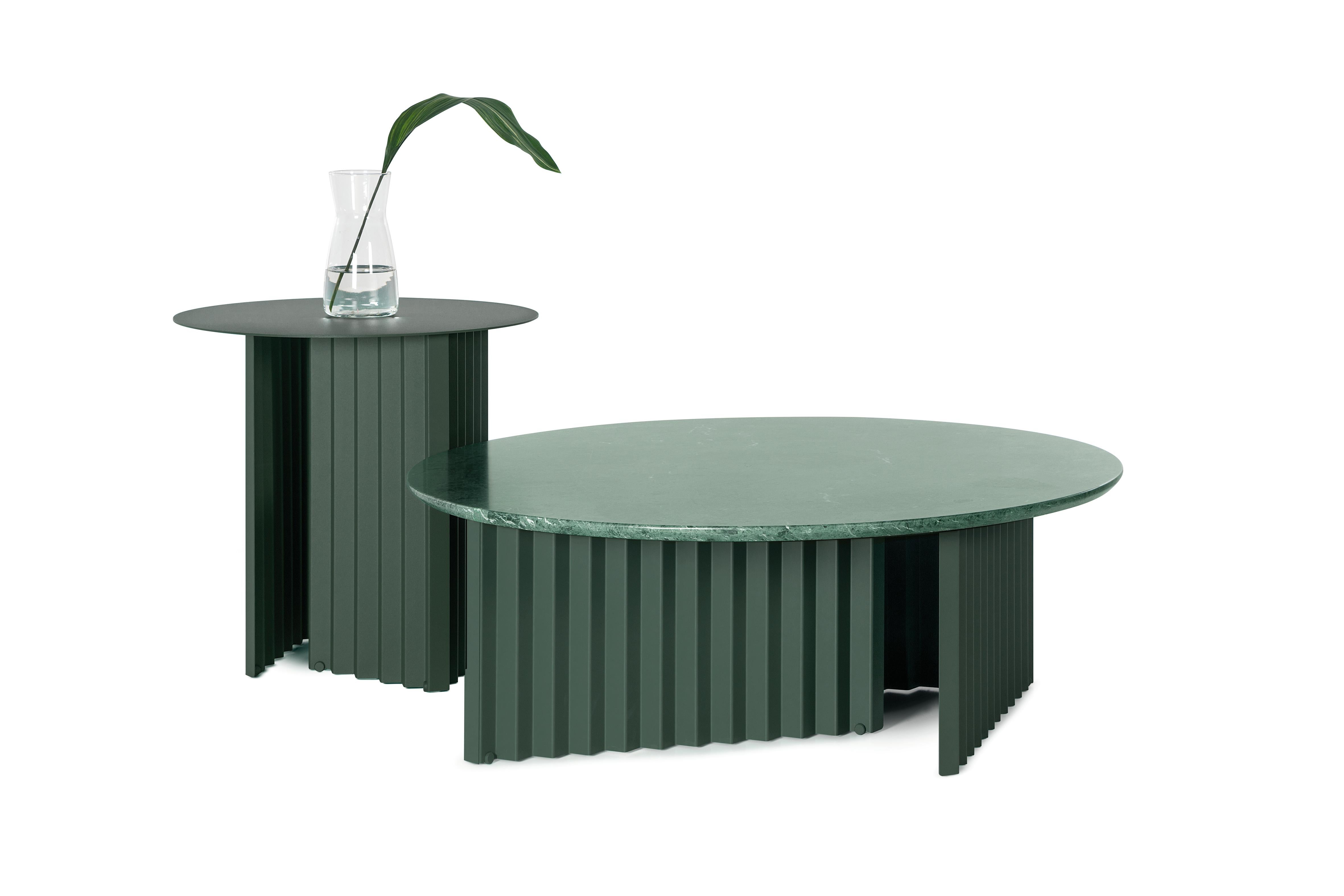 green marble round coffee table