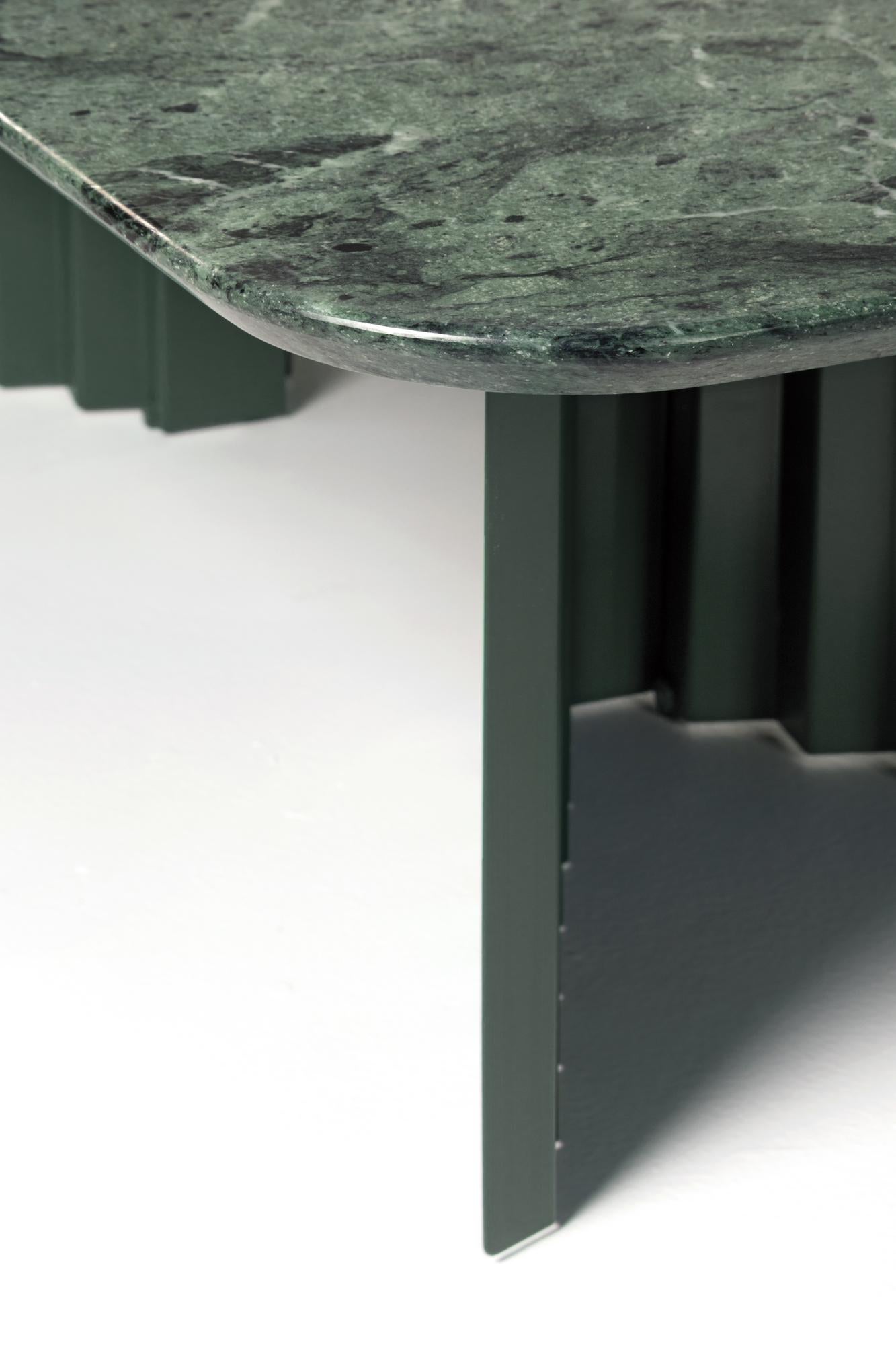 Modern RS Barcelona Plec Round Large Table in Green Marble by A.P.O. For Sale