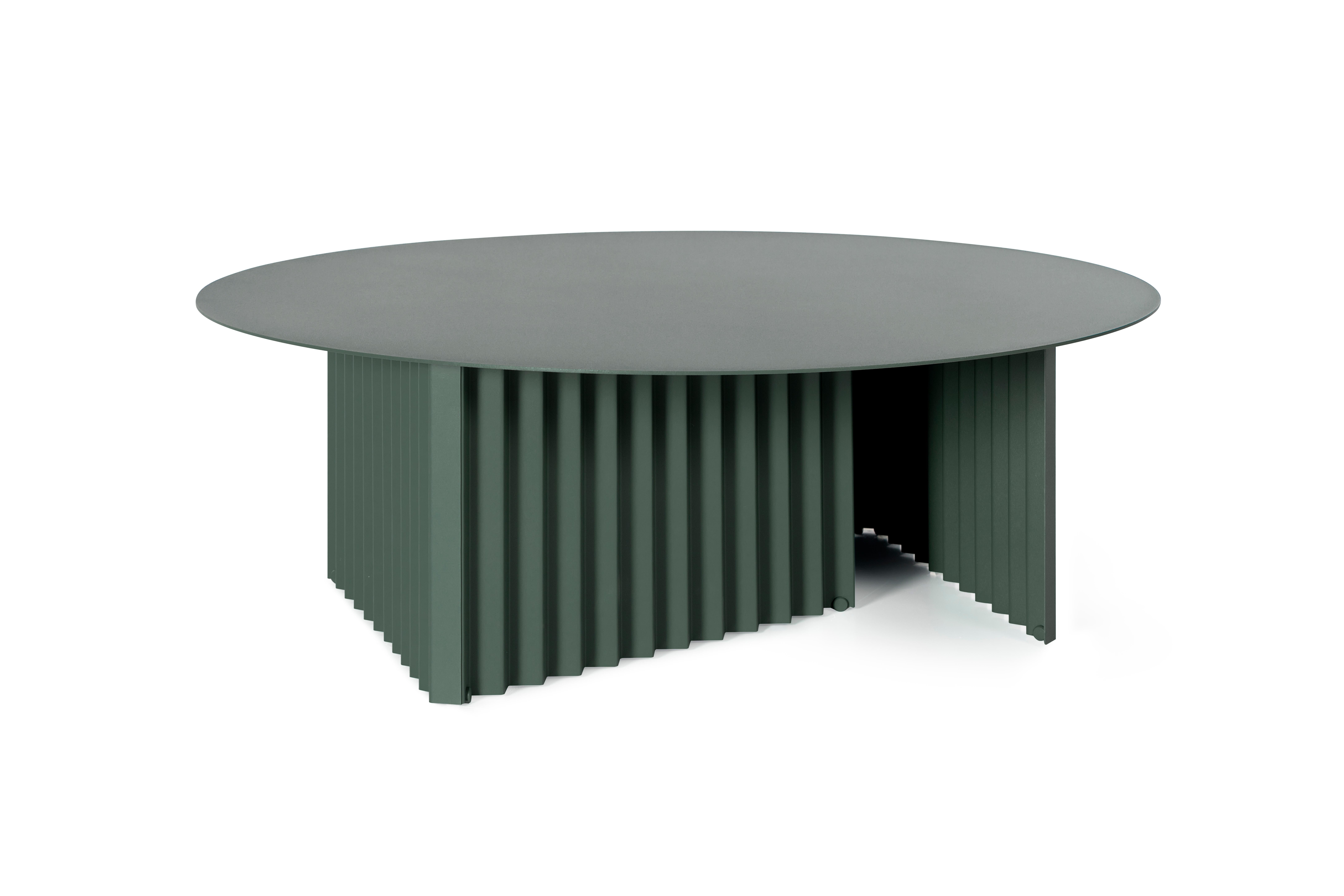 RS Barcelona Plec Round Large Table in Green Metal by A.P.O.