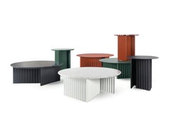 RS Barcelona Plec Round Large Table in Red Metal by A.P.O.