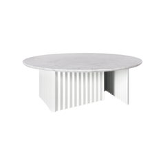 Grande table ronde RS Barcelona Plec en marbre blanc par A.P.O.