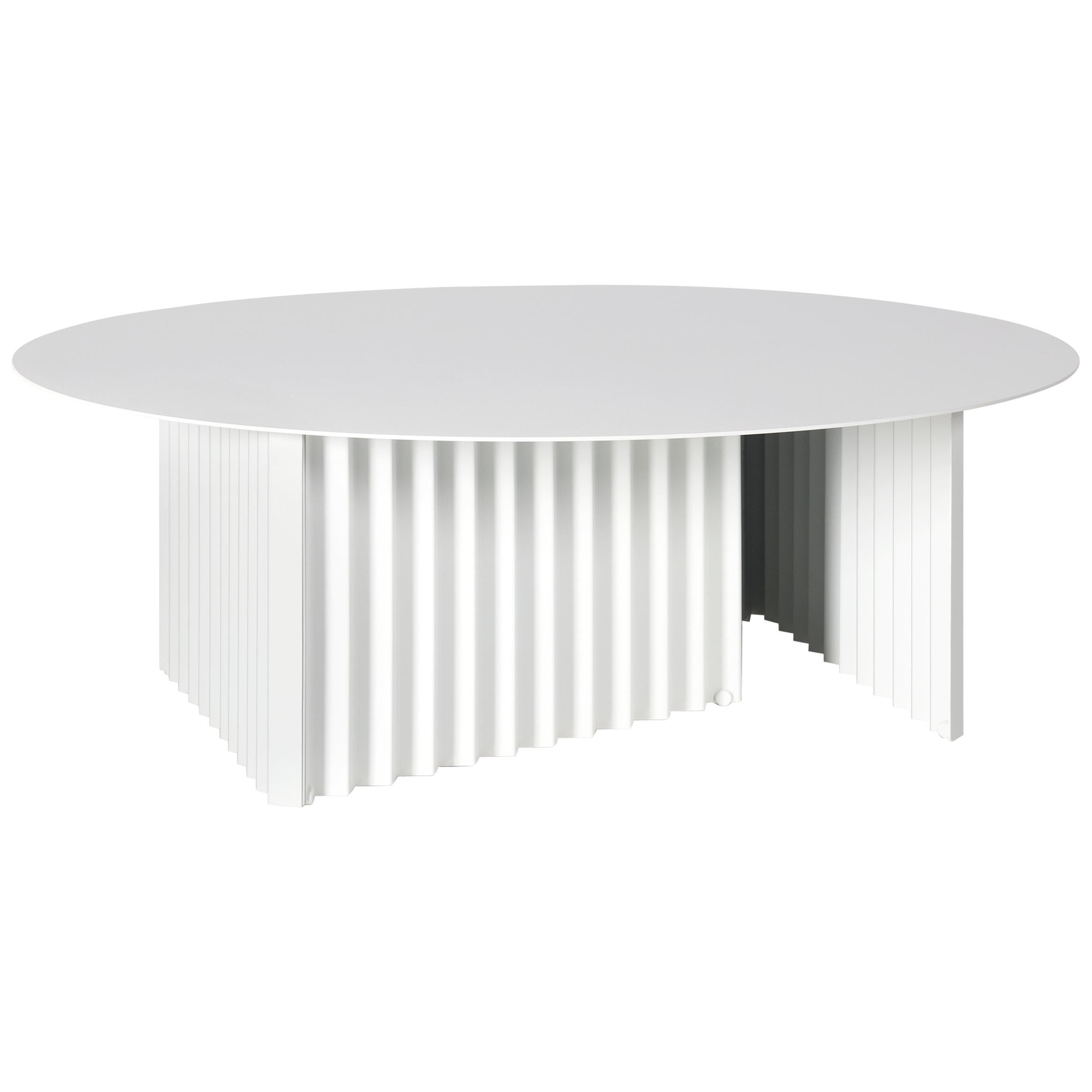 RS Barcelona Plec Round Large Table in White Metal by A.P.O.
