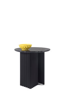 RS Barcelona Plec Round Small Table in Black Marble by A.P.O.