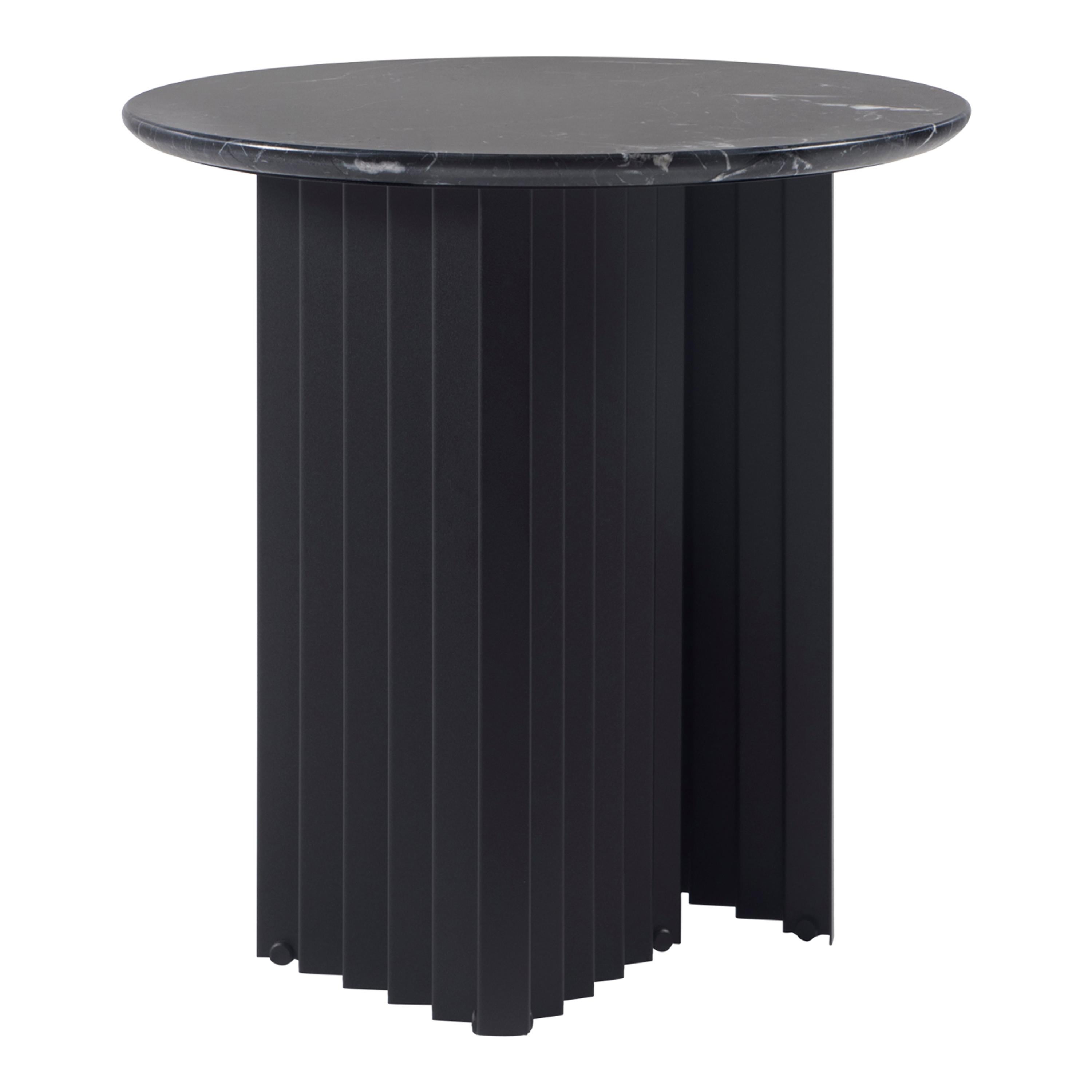 RS Barcelona Plec Round Small Table in Black Marble by A.P.O.