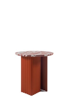 RS Barcelona Plec Round Small Table in Red Marble by A.P.O.