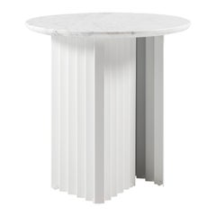 Petite table ronde RS Barcelona Plec en marbre blanc par A.P.O.