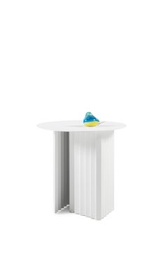 RS Barcelona Plec Round Small Table in White Metal by A.P.O.