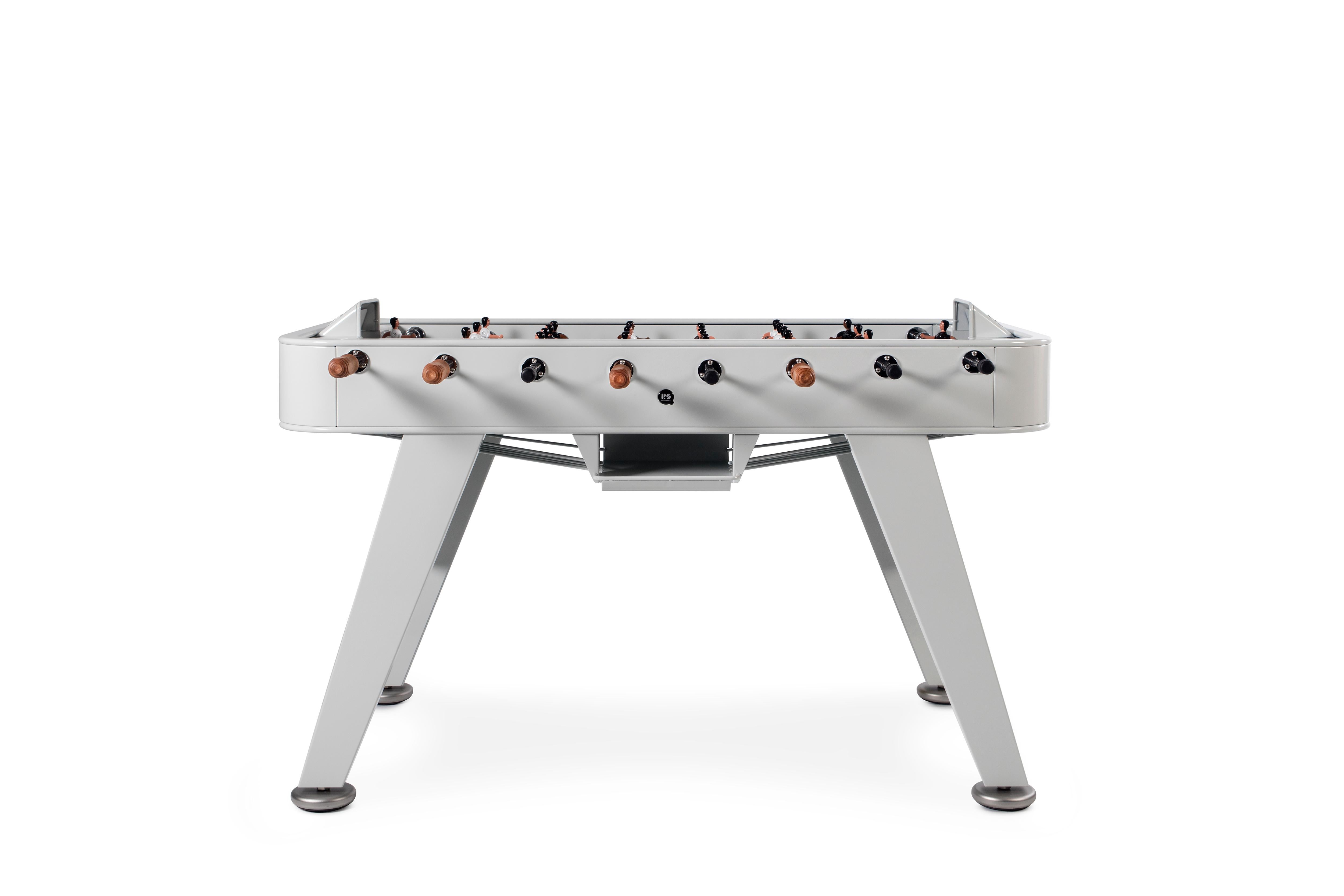 The RS2 football table is a spectacular reinterpretation of one of our cultural classics. It's made with high-quality steel and a polyester paint finish. Outdoor models are made with weather resistant stainless steel. Also designed with rubber-soled