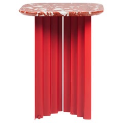 RS Barcelona Plec Small Table in Red Marble by A.P.O.