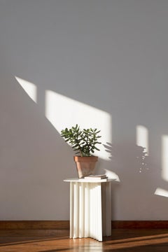 RS Barcelona Plec Small Table in White Metal by A.P.O.