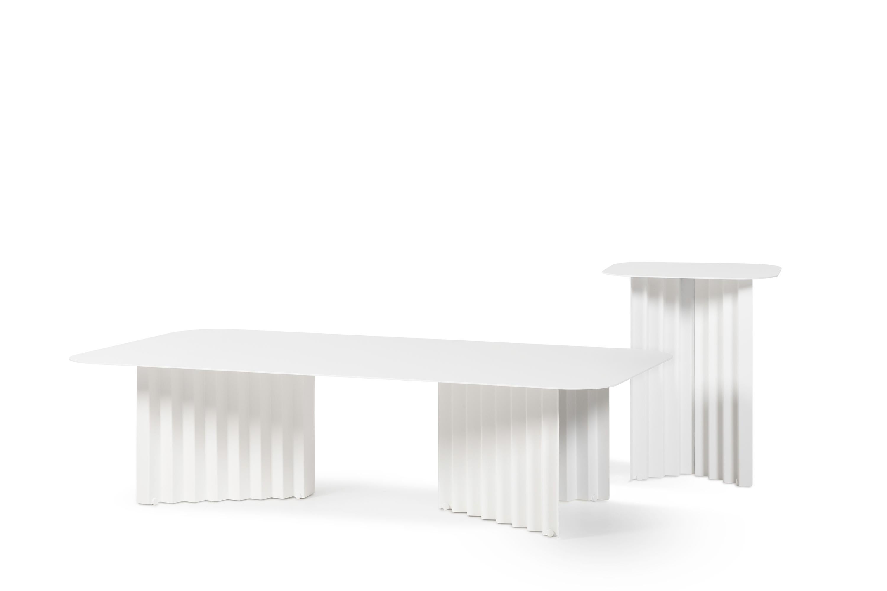 Contemporary RS Barcelona Plec Small Table in White Metal by A.P.O. For Sale