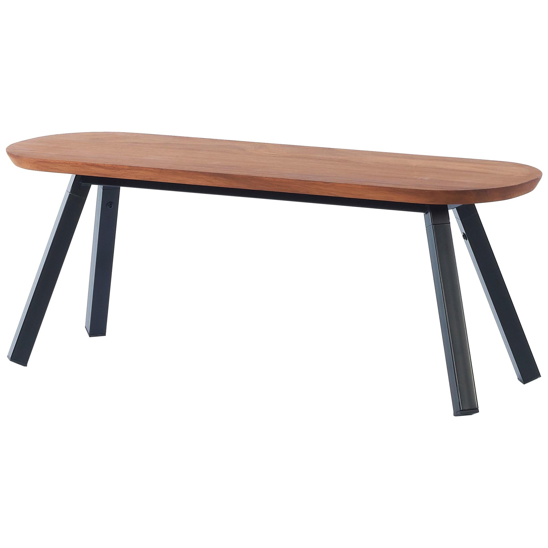 RS Barcelona You & Me 120 Bench in Iroko with Black Legs by A.P.O. For Sale