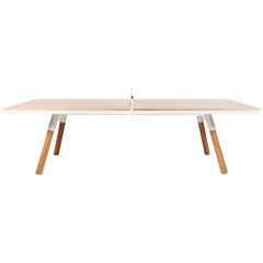 You & Me Wooden Top Standard Ping Pong Table in Oak and White by RS Barcelona