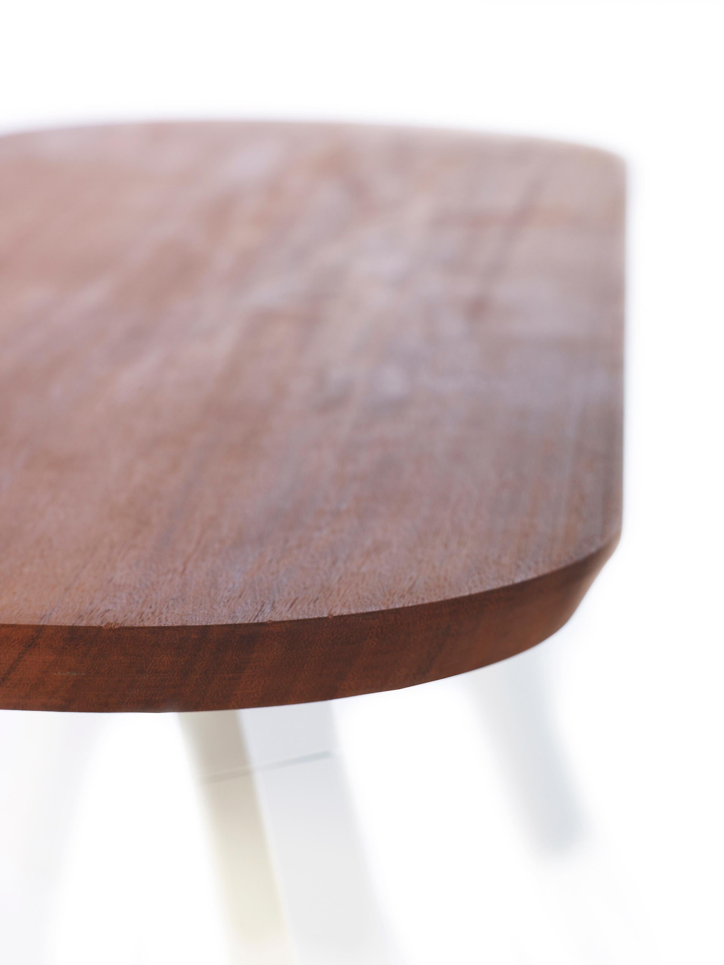 Modern RS Barcelona You & Me Stool in Iroko and White by A.P.O. For Sale