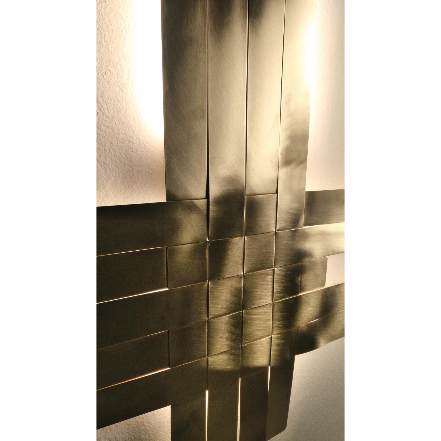 Lámpara de pared RS400 en latón satinado tejido by Daluce Otro en venta