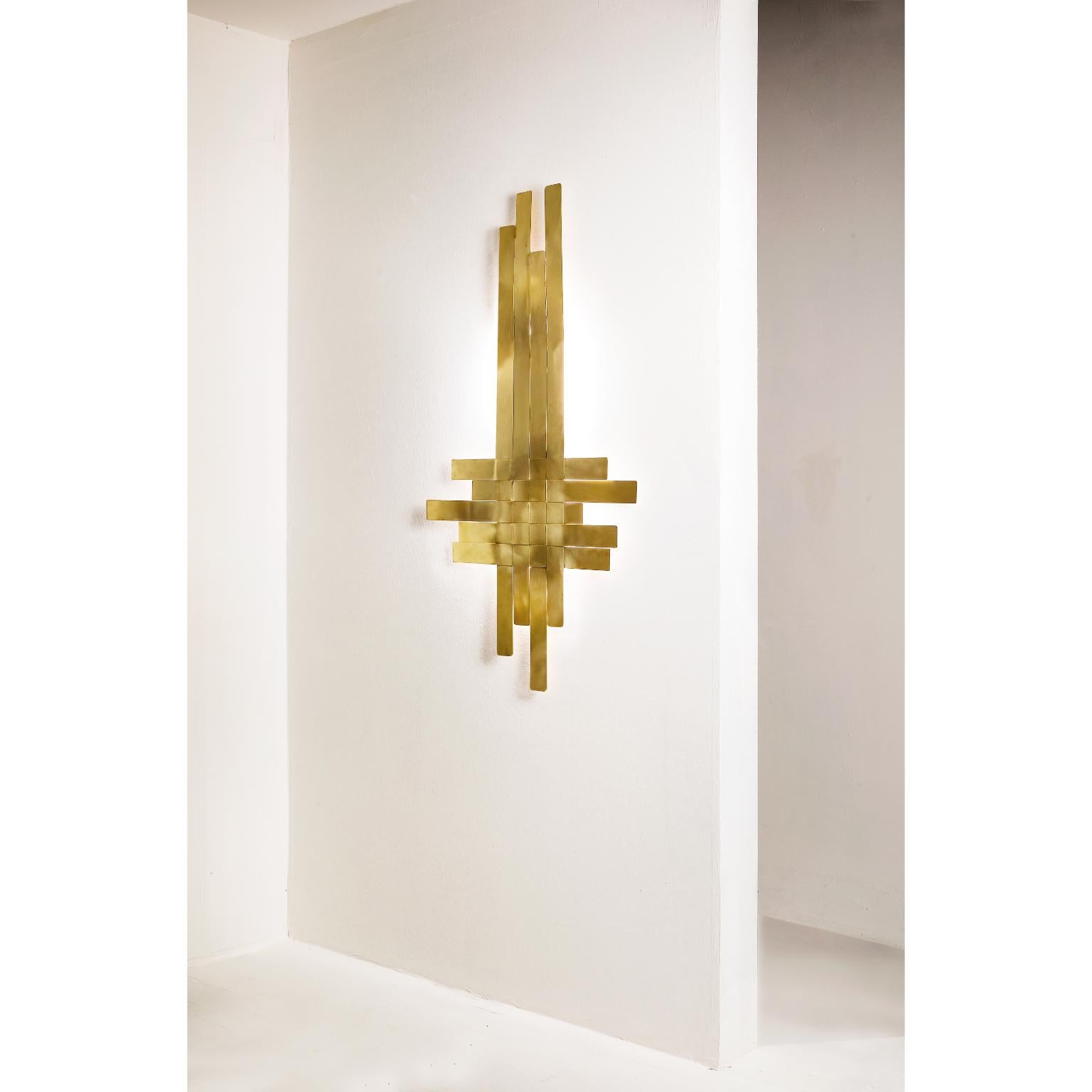 Lámpara de pared RS400 en latón satinado tejido by Daluce en Nuevo estado para la venta en Geneve, CH