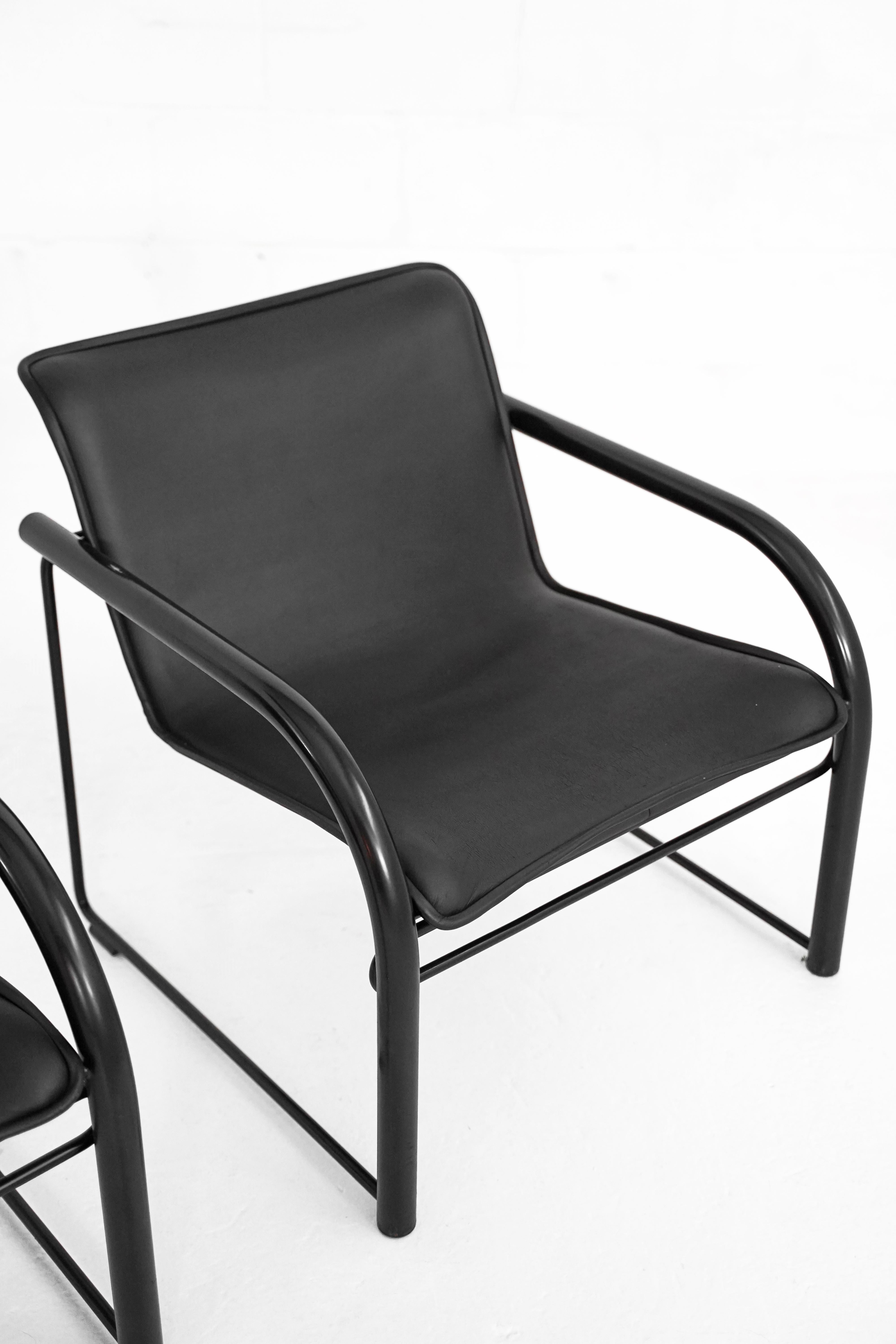 Metal RS48 Lounge Chair in Leather by Robert Schultz for Nienkamper For Sale