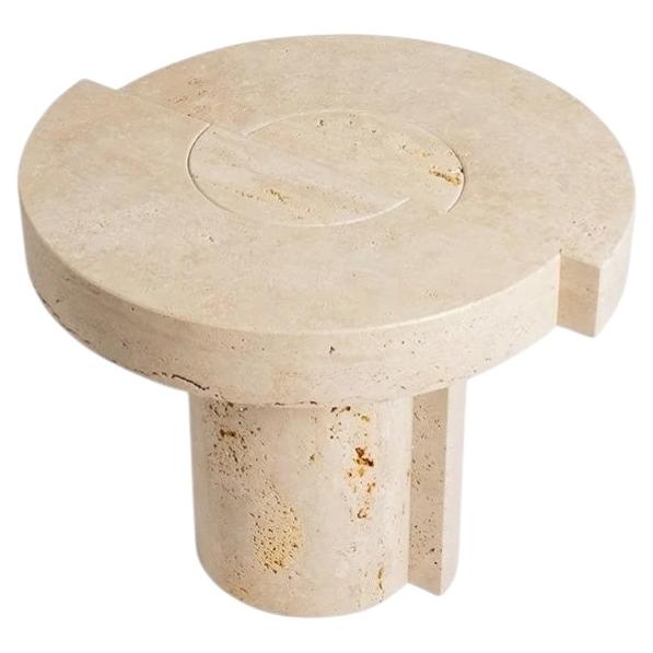 RST side table in Travertino Romano by Niko Koronis For Sale
