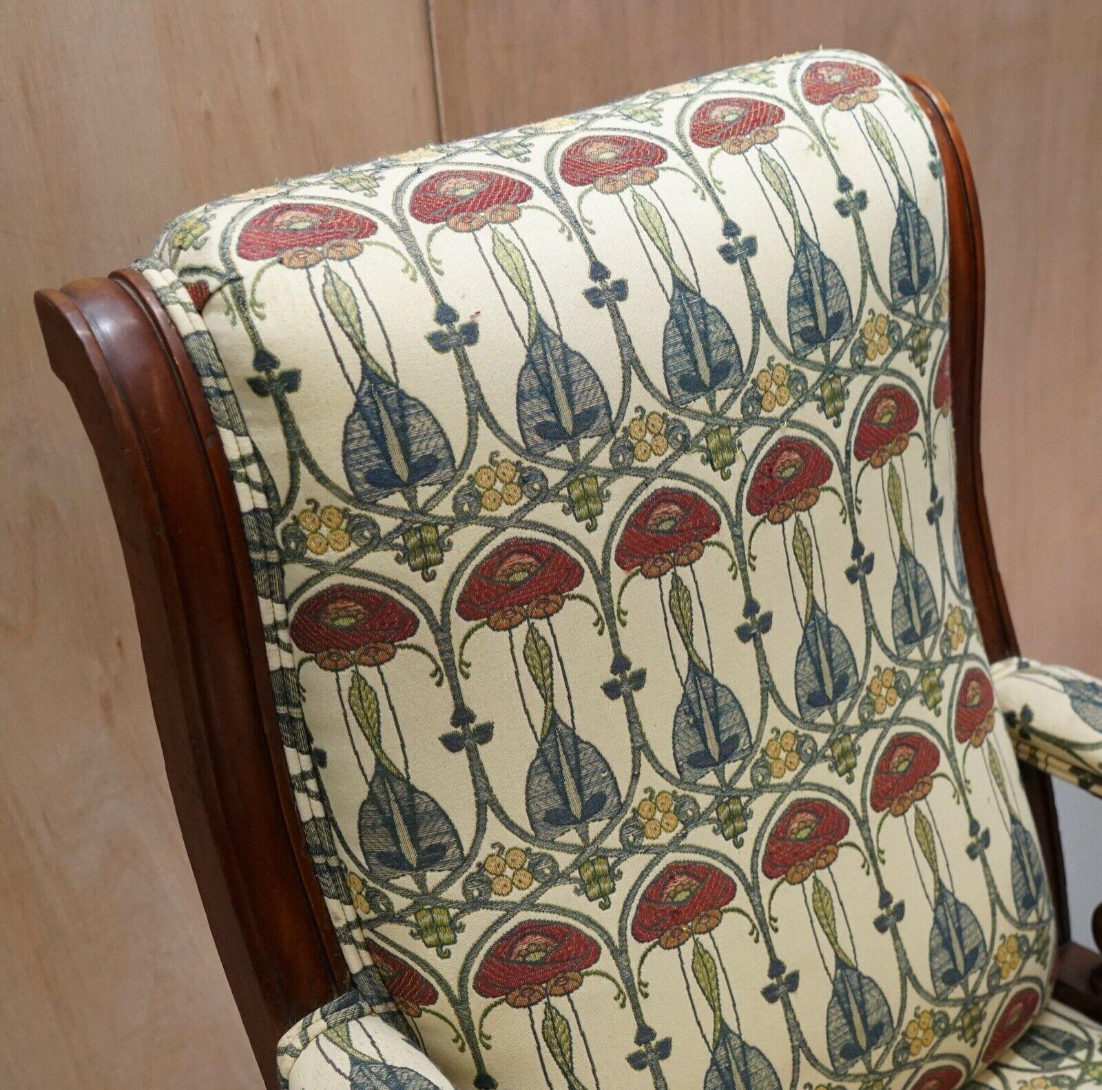 RT Deco Berger Armchair Art Nouveau Upholstery by Charles Rennie Mackintosh 2