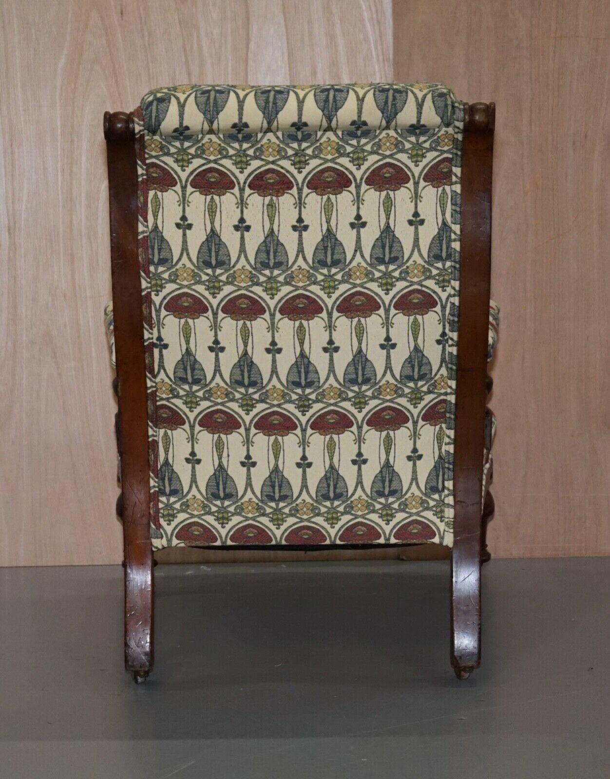 Hand-Crafted RT Deco Berger Armchair Art Nouveau Upholstery by Charles Rennie Mackintosh