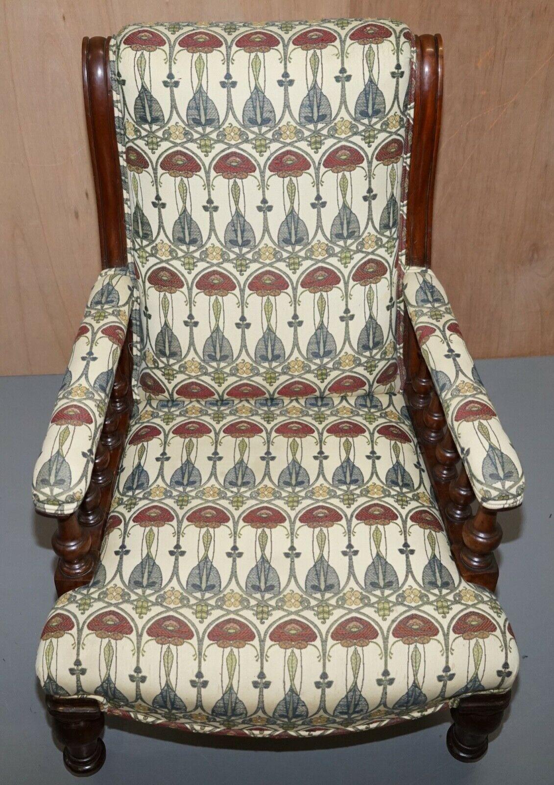 20th Century RT Deco Berger Armchair Art Nouveau Upholstery by Charles Rennie Mackintosh