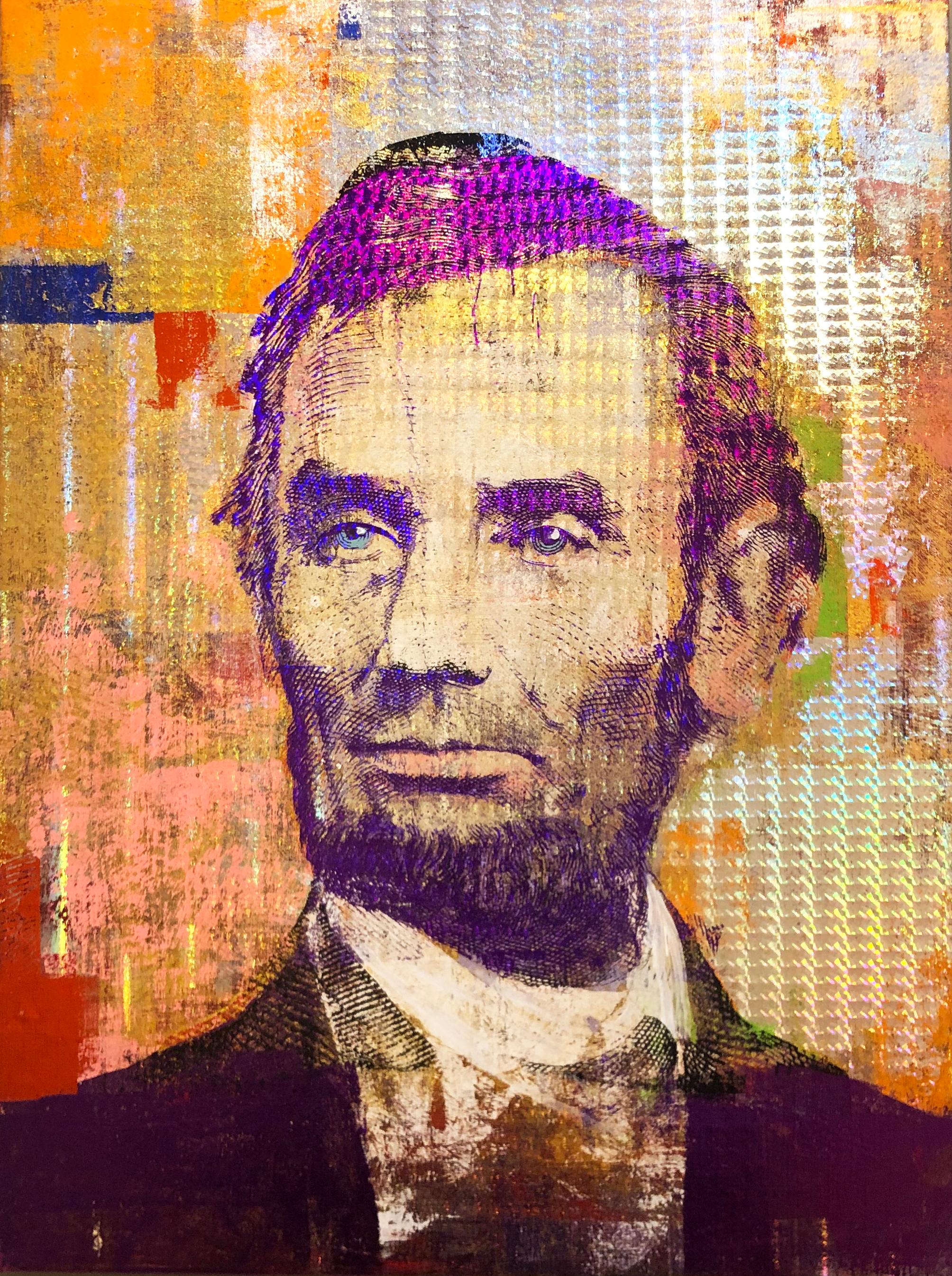 Houben R.T. Figurative Painting - 5 Dollar Abe Lincoln