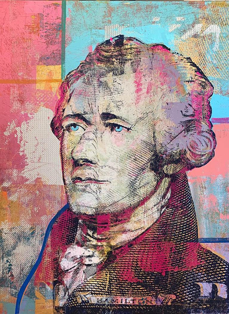 Houben R.T. Figurative Painting - Alexander Hamilton 10 Dollars