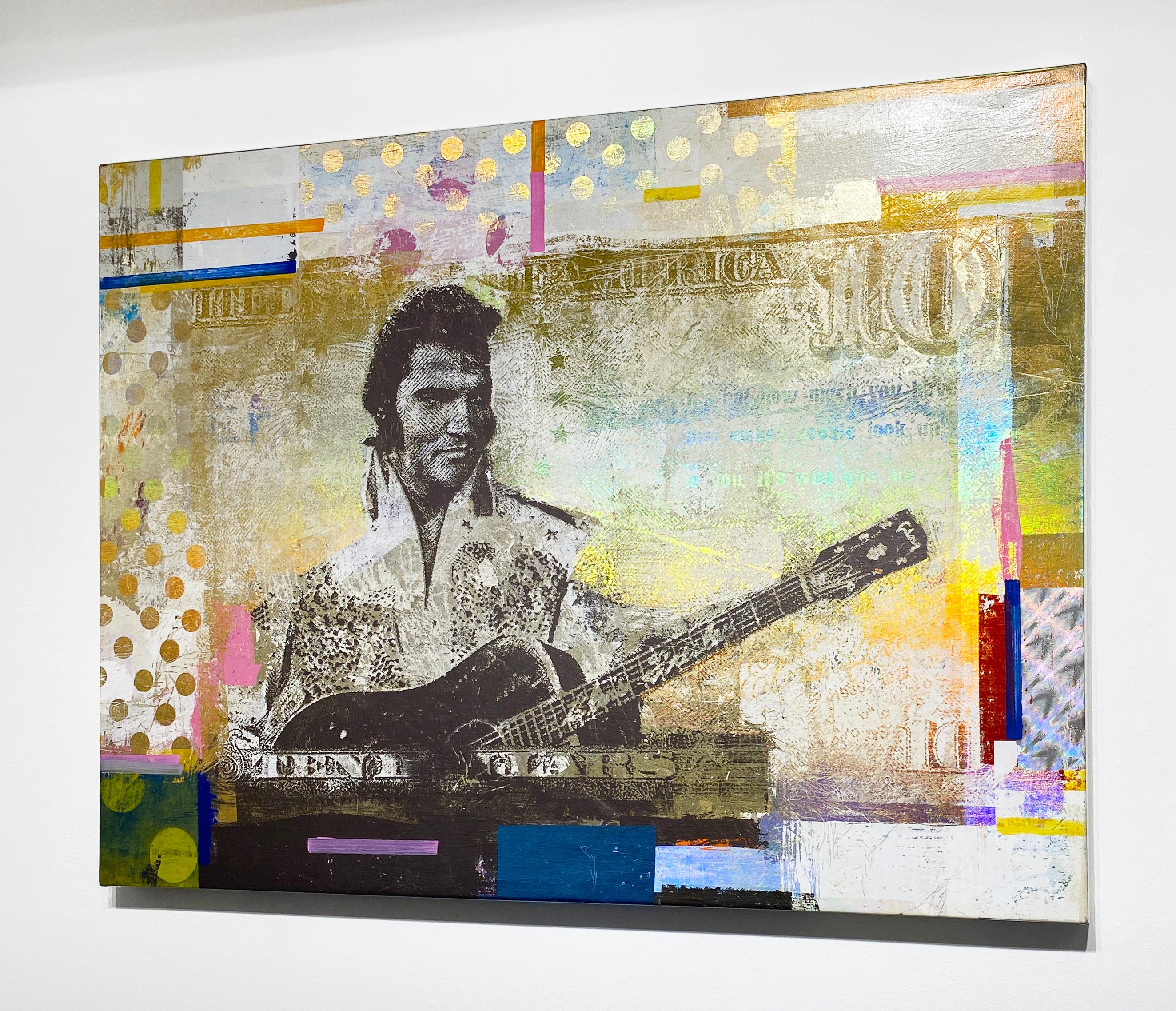 10 Dollars Elvis Presley - Beige Figurative Painting by Houben R.T.