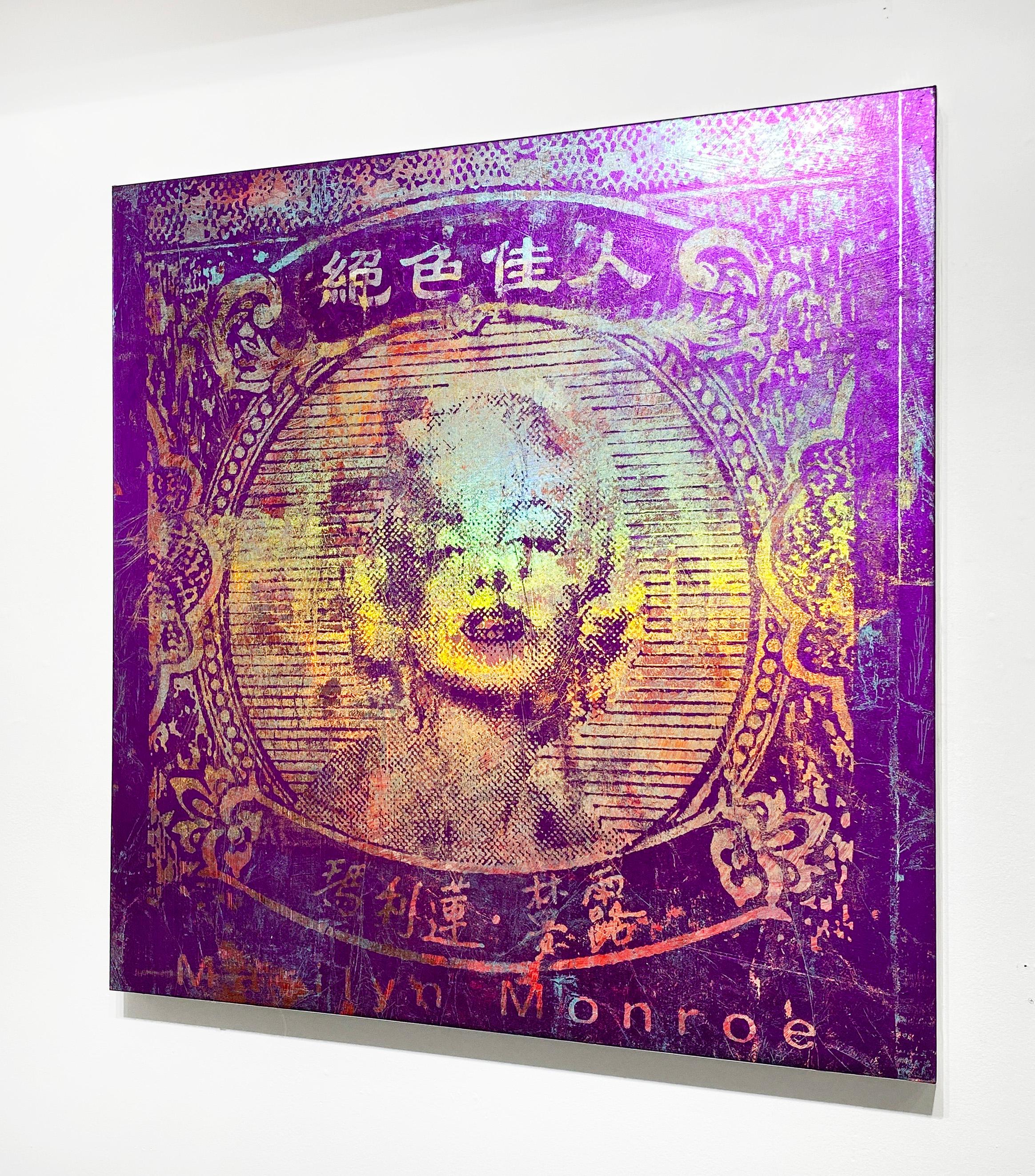 1000000 Dollars Marilyn Monroe - Purple Figurative Painting by Houben R.T.
