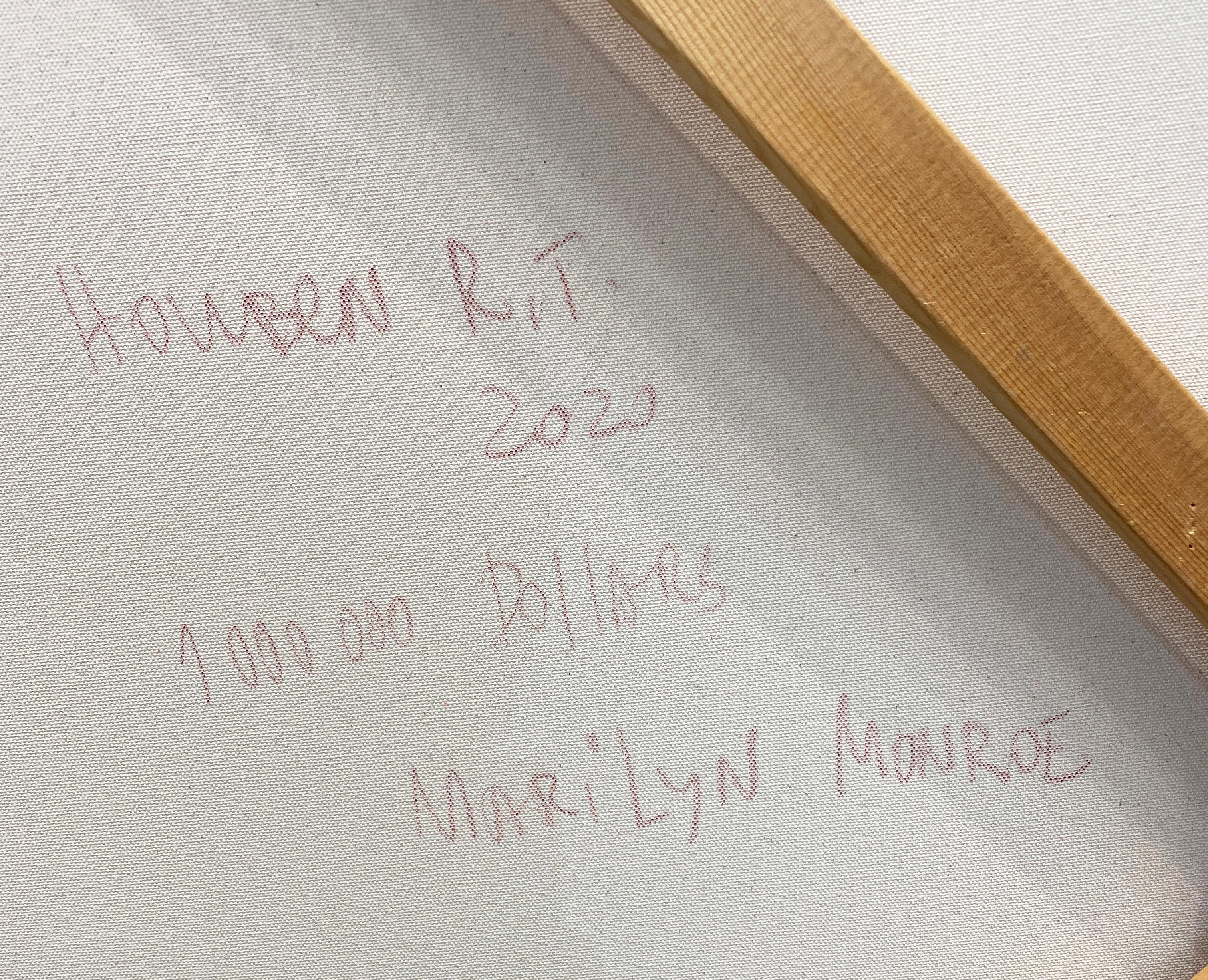 Artist:  Houben, R.T.
Title:  1000000 Dollars Marilyn Monroe
Date:  2018
Medium:  Acrylic and foil on canvas
Unframed Dimensions:  36