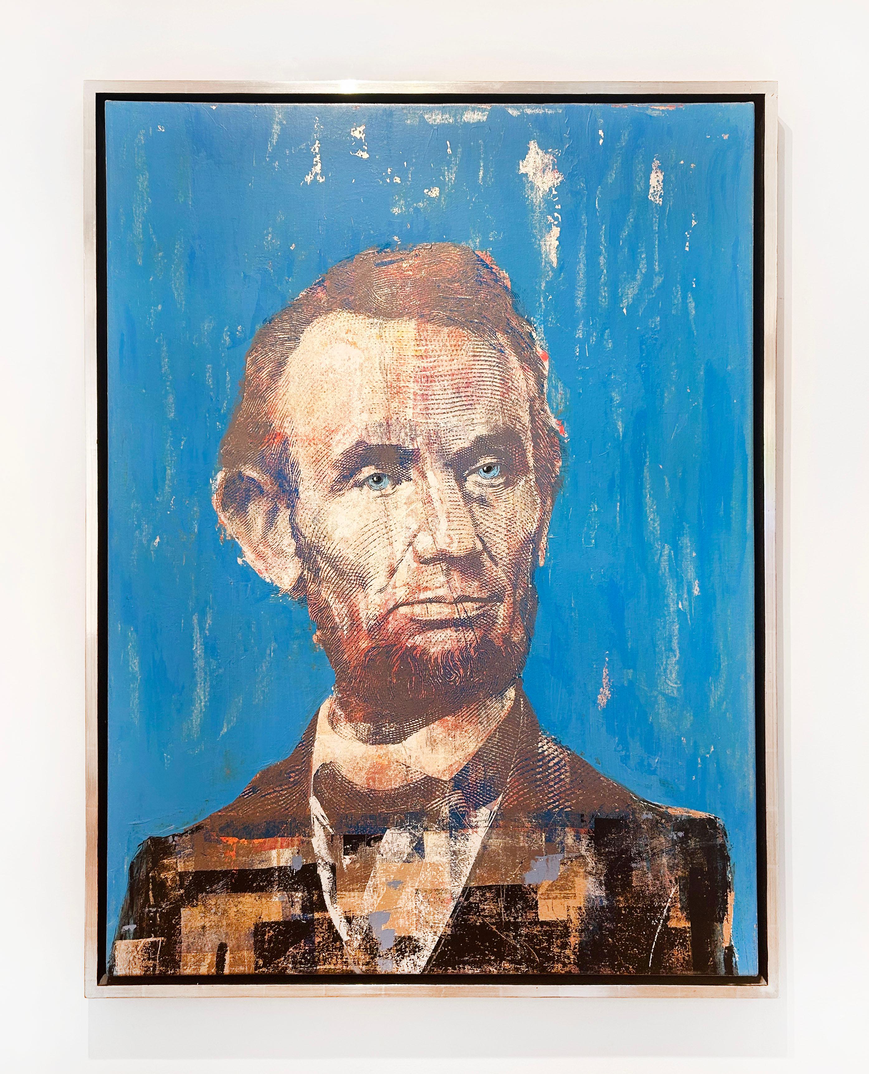 5 $ Abe Lincoln - Contemporain Painting par Houben R.T.
