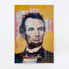 "5 Dólares Abe Lincoln" Retrato Presidencial Pintura Sobre Lienzo
