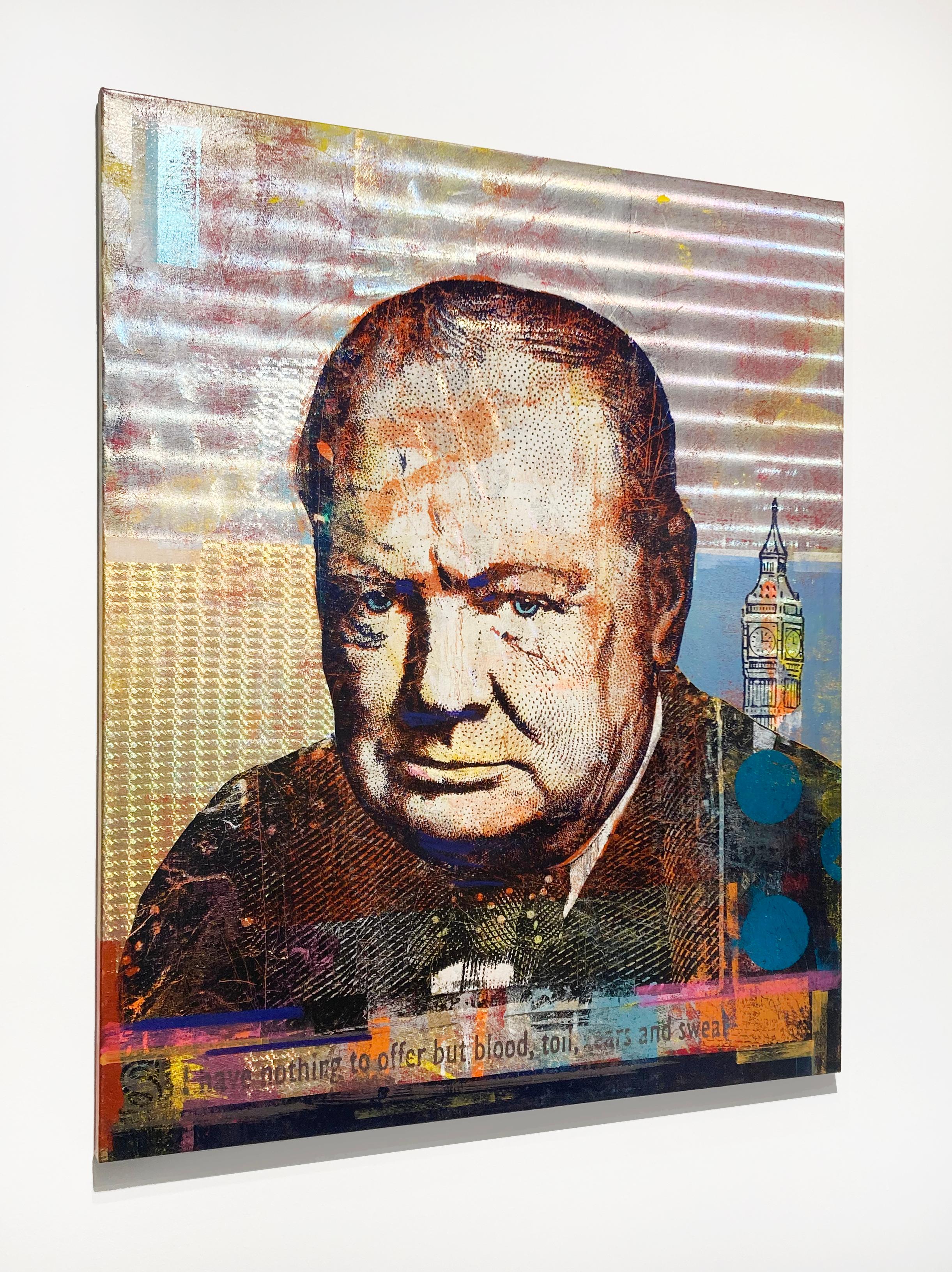 5 Libras Churchill - Painting Contemporáneo de Houben R.T.