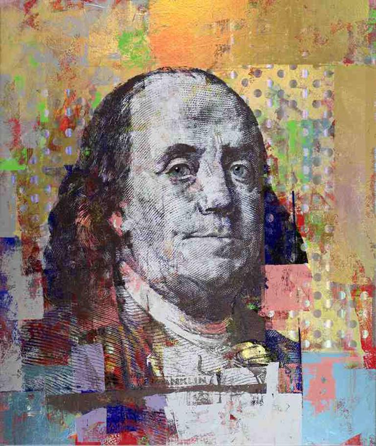Houben R.T. Figurative Painting - Ben Franklin $100