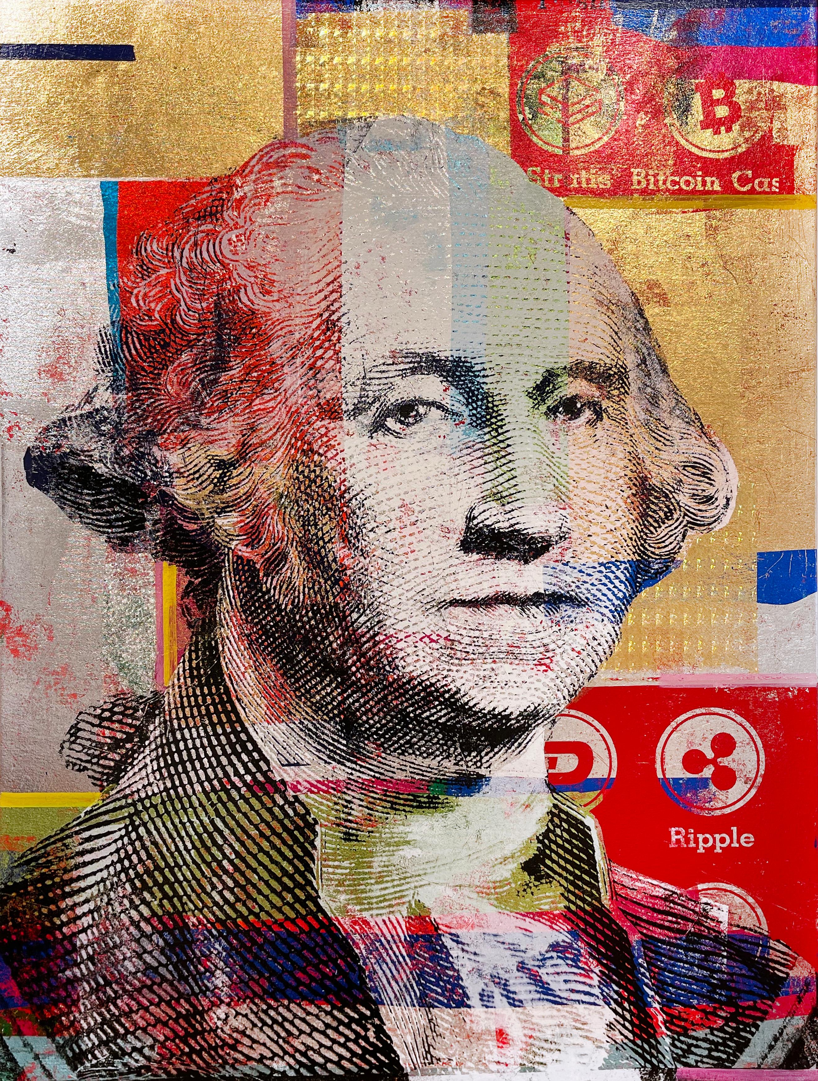 Houben R.T. Figurative Painting - Crypto Washington One Dollar