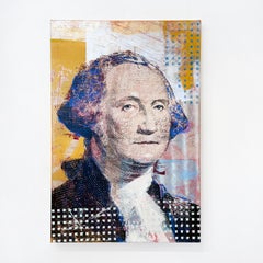 "George Washington Un Dólar" Retrato Presidencial Pintura Sobre Lienzo