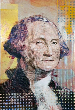 "George Washington Un Dólar" Retrato Presidencial Pintura Sobre Lienzo