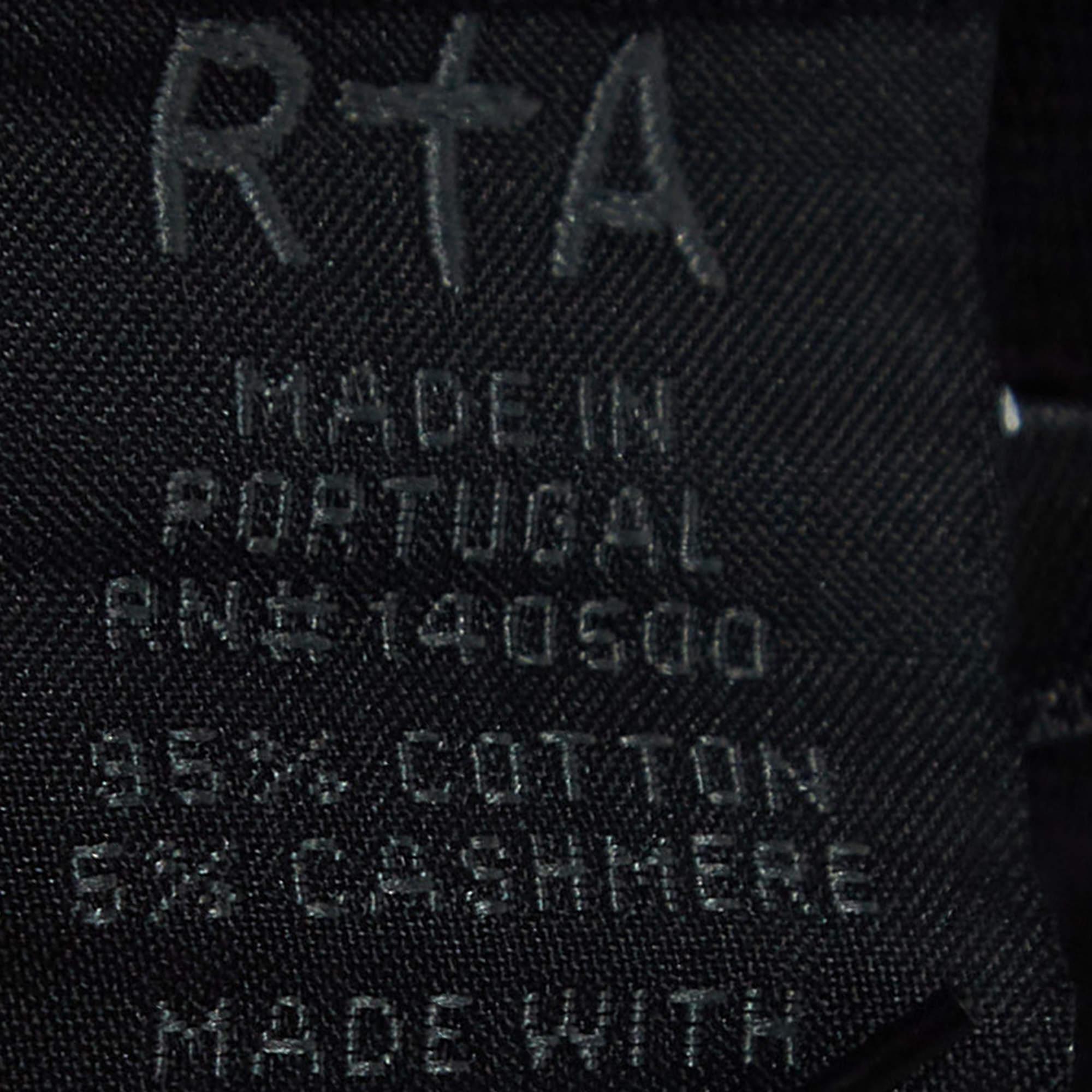 RTA Black Cotton Distressed Crop T-Shirt L For Sale 1