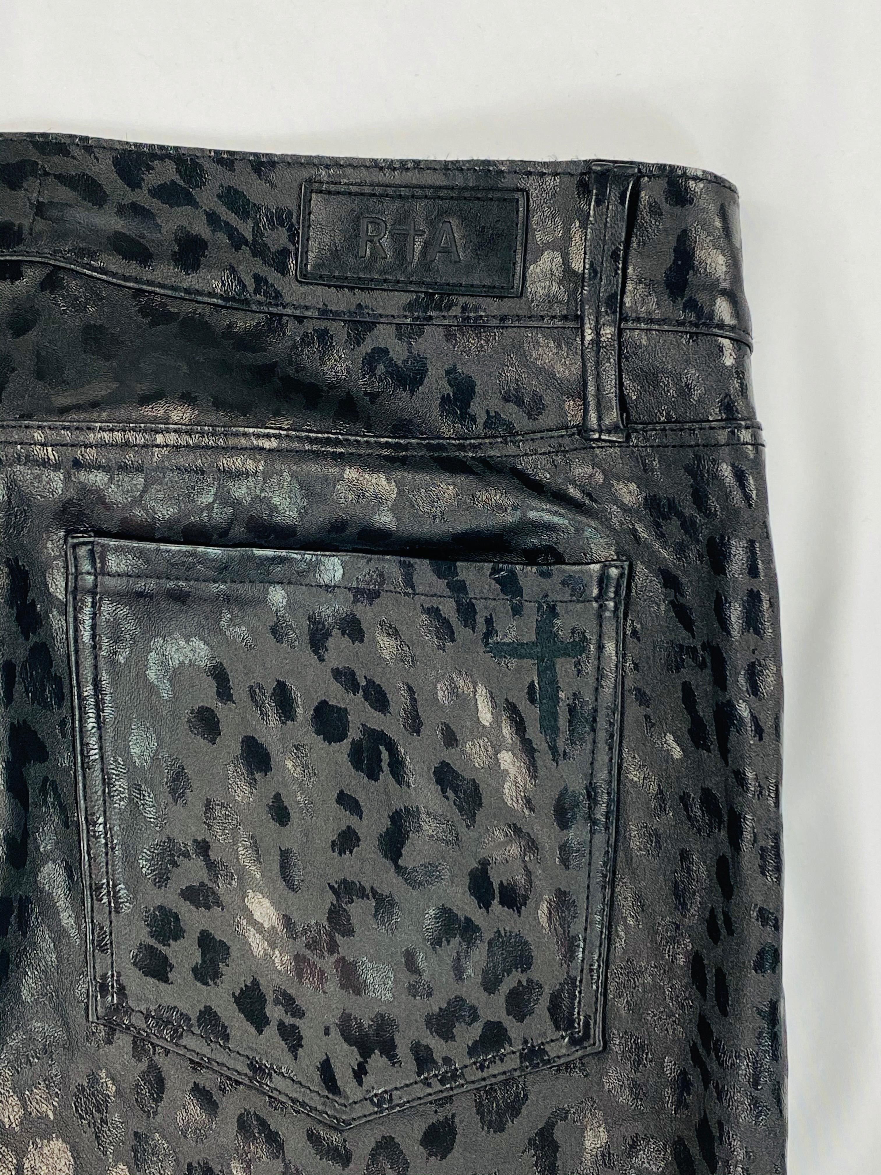 cow print leather pants