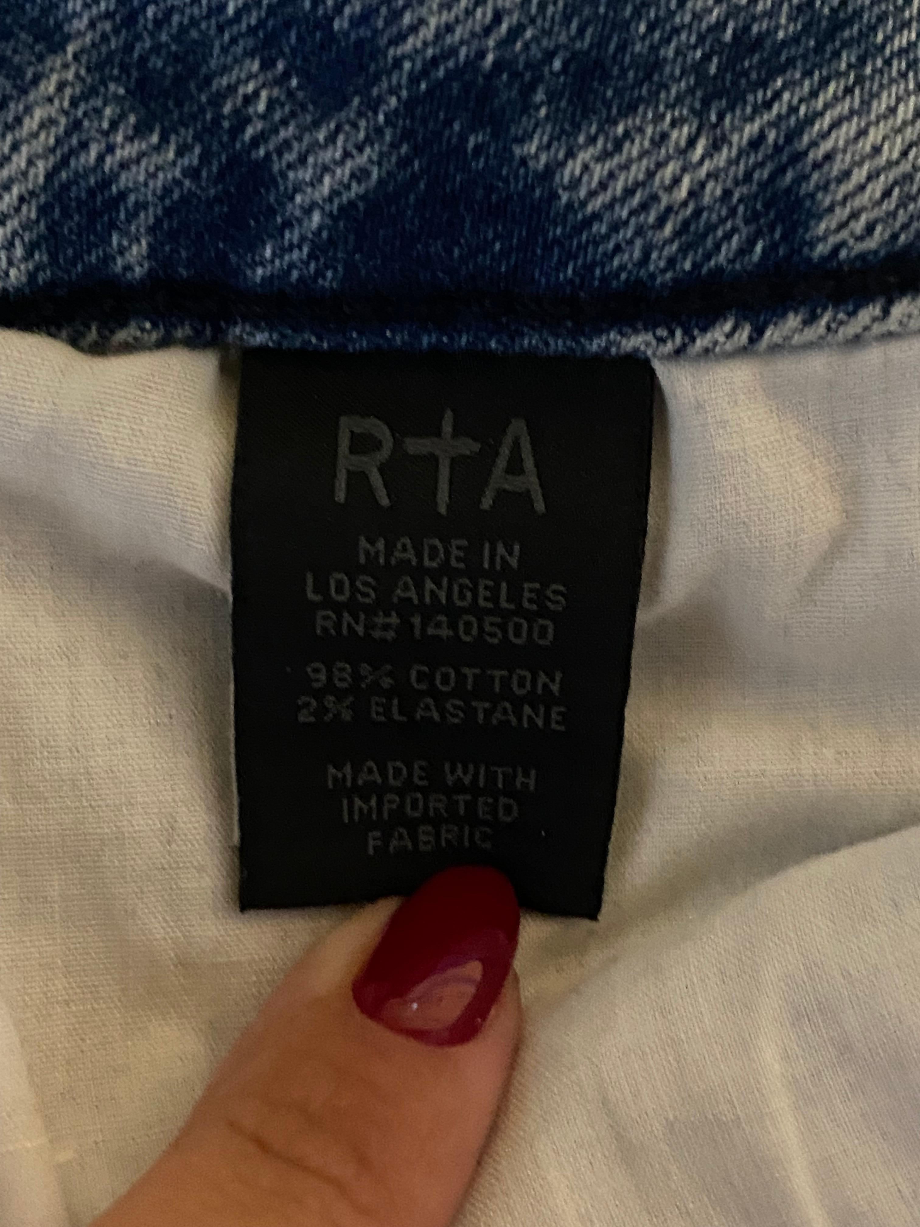 RtA Brand Blue Skinny Jeans, Size 29 For Sale 2